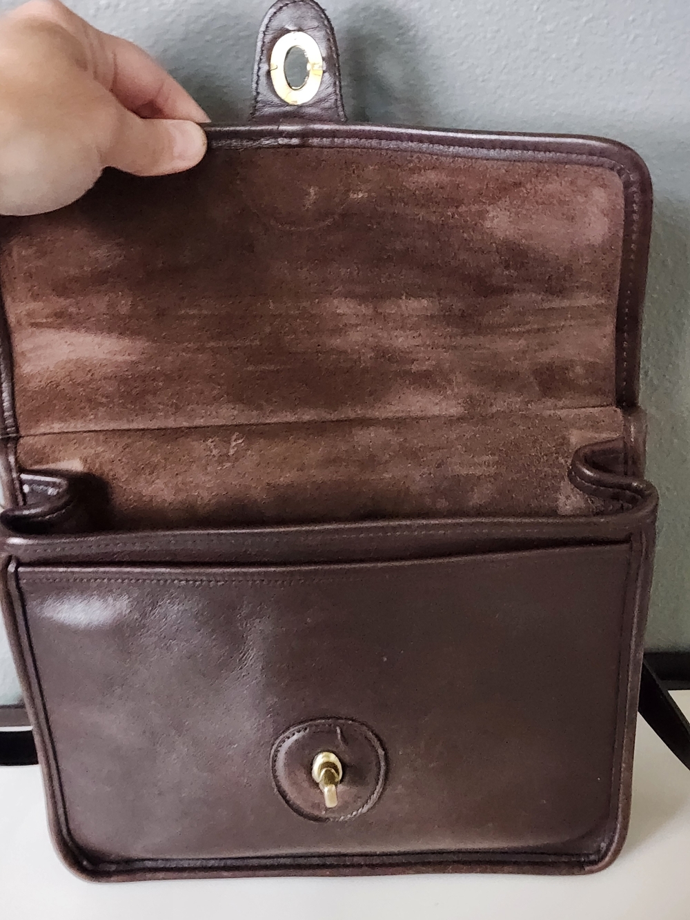 Vintage Coach Willis 9927 Brown Glove Tanned Leather Crossbody Briefcase USA - Picture 8 of 11